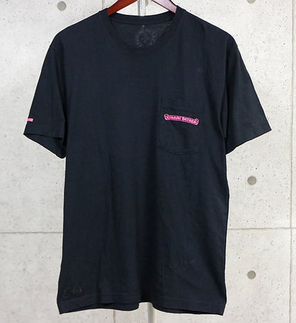 CHROME HEARTS Pink Logo Pocket T-Shirt Black/Pink Size L