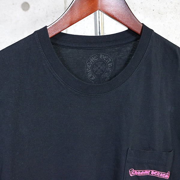 CHROME HEARTS Pink Logo Pocket T-Shirt Black/Pink Size L