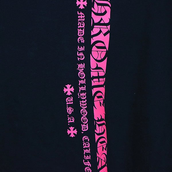 CHROME HEARTS Pink Logo Pocket T-Shirt Black/Pink Size L