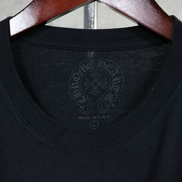 CHROME HEARTS Pink Logo Pocket T-Shirt Black/Pink Size L