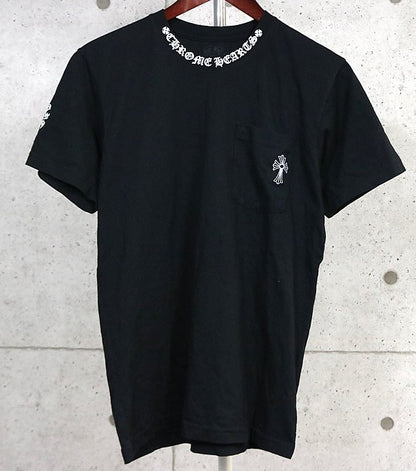 CHROME HEARTS Neck Logo CH Cross Pocket T-Shirt Black Size M