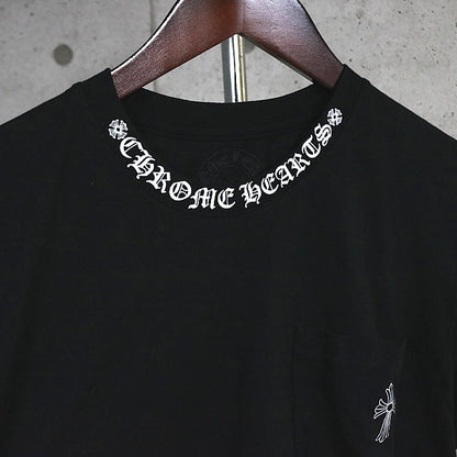 CHROME HEARTS Neck Logo CH Cross Pocket T-Shirt Black Size M