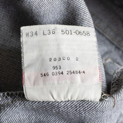 Levi's 90s 501 Black Jeans Denim Pants Size 34×36