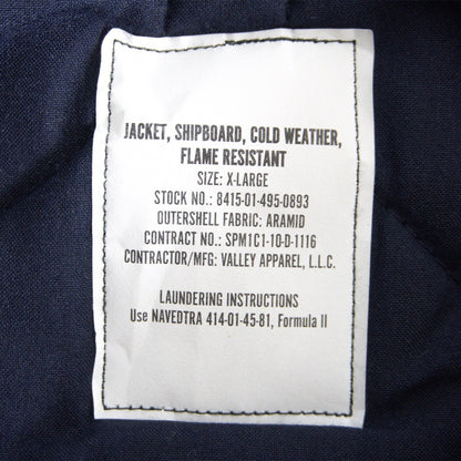 US NAVY Aramid Shipboard Bomber Jacket Size XL