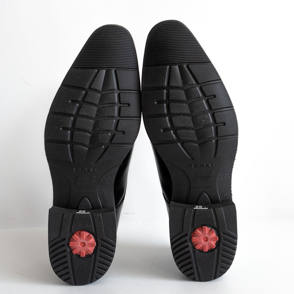 REGAL Monk Strap Leather Shoes Black Size 8.5