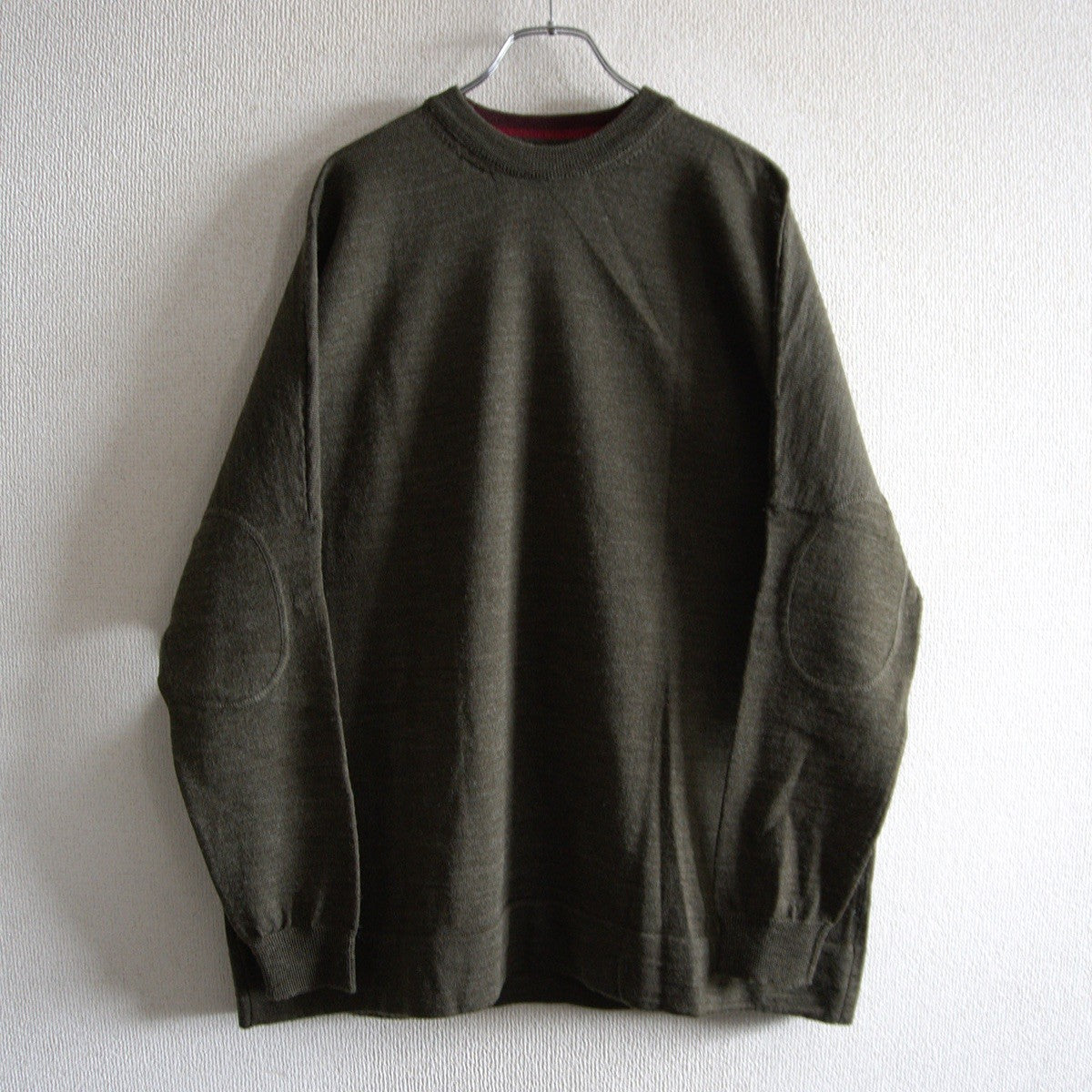 CASEY CASEY S19001 Wool Crew Neck Knit Olive Size M