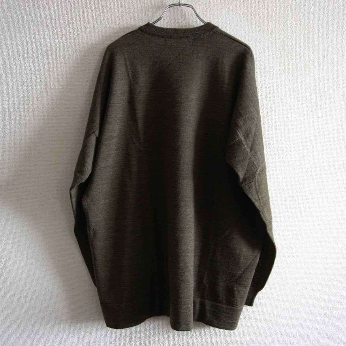 CASEY CASEY S19001 Wool Crew Neck Knit Olive Size M