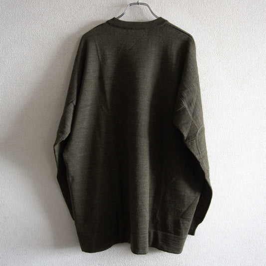CASEY CASEY S19001 Wool Crew Neck Knit Olive Size M