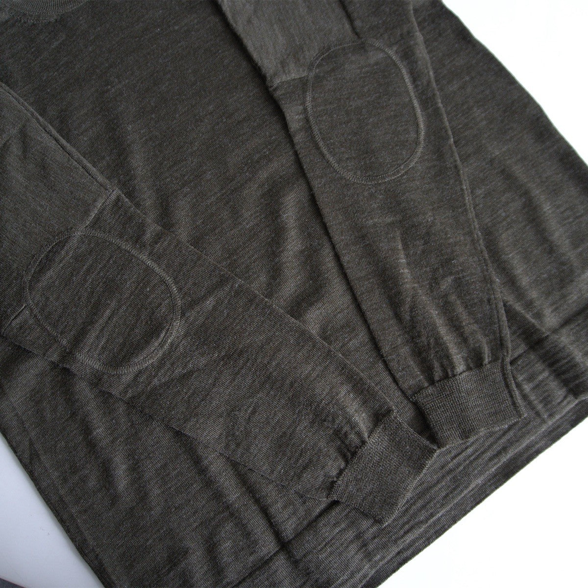 CASEY CASEY S19001 Wool Crew Neck Knit Olive Size M