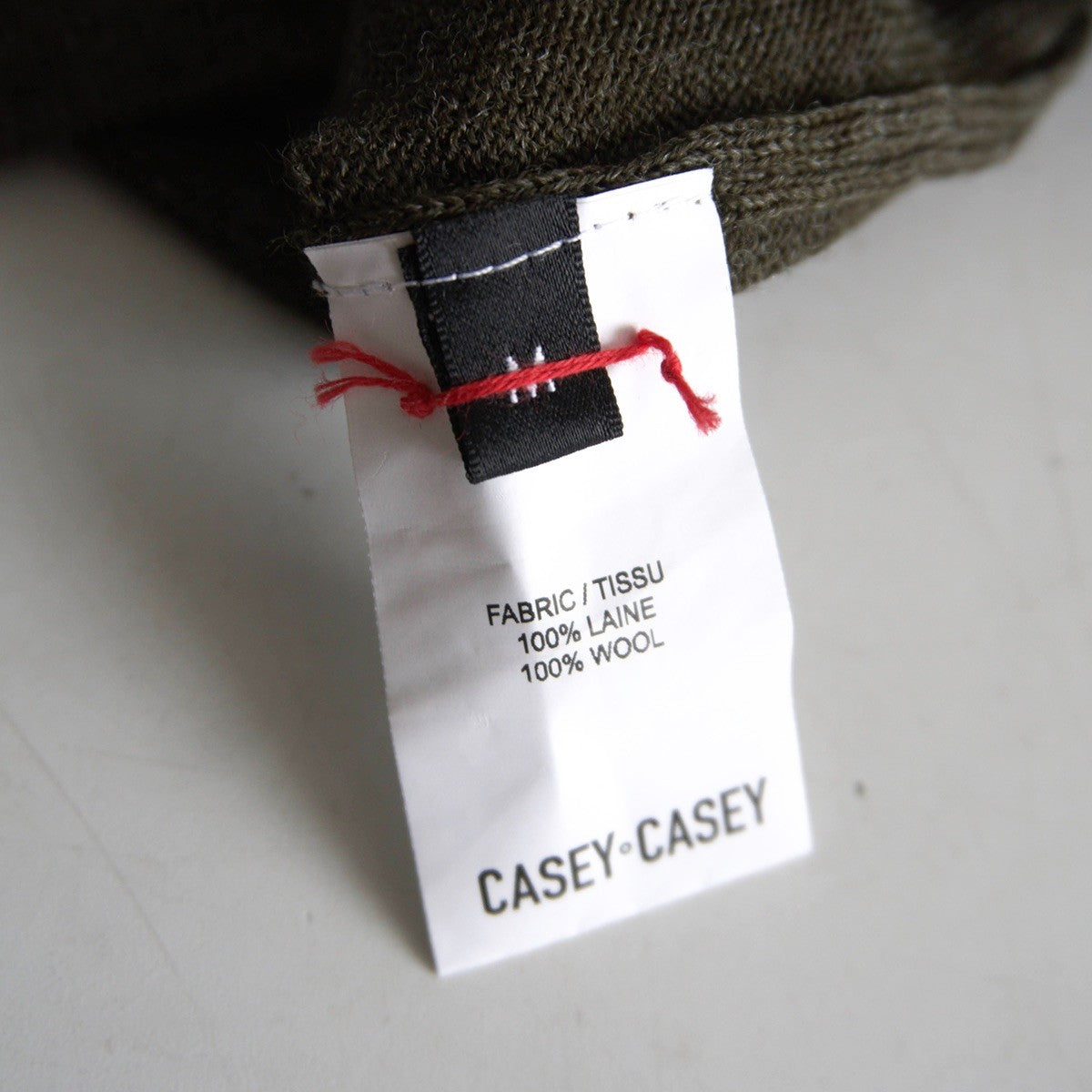 CASEY CASEY S19001 Wool Crew Neck Knit Olive Size M