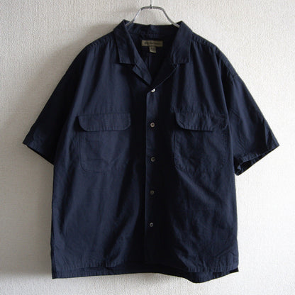 Nigel Cabourn OPEN COLLAR SHIRT COTTON TWILL Blue Size 48