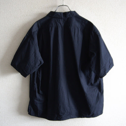 Nigel Cabourn OPEN COLLAR SHIRT COTTON TWILL Blue Size 48