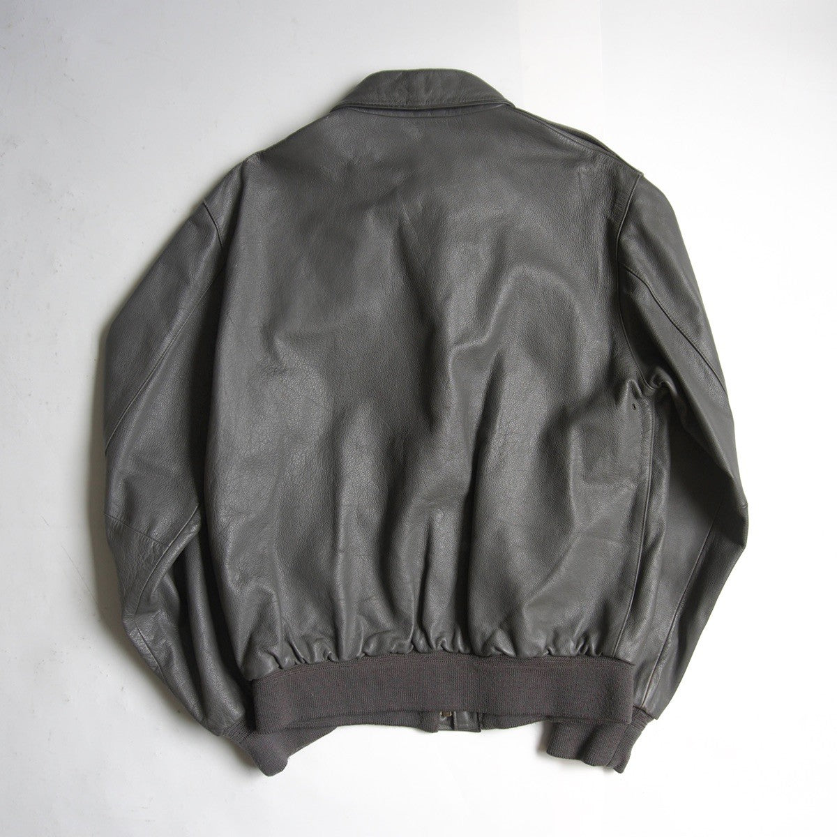 Alpha Industries A-2 Leather Flight Jacket Gray Size M