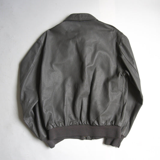 Alpha Industries A-2 Leather Flight Jacket Gray Size M