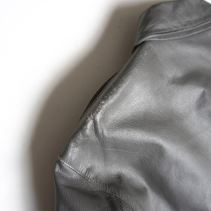 Alpha Industries A-2 Leather Flight Jacket Gray Size M