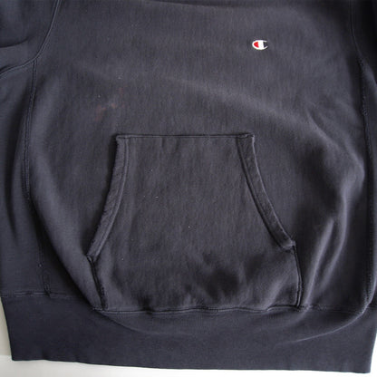 Champion 90S Reverse Weave Hoodie Black Size XL