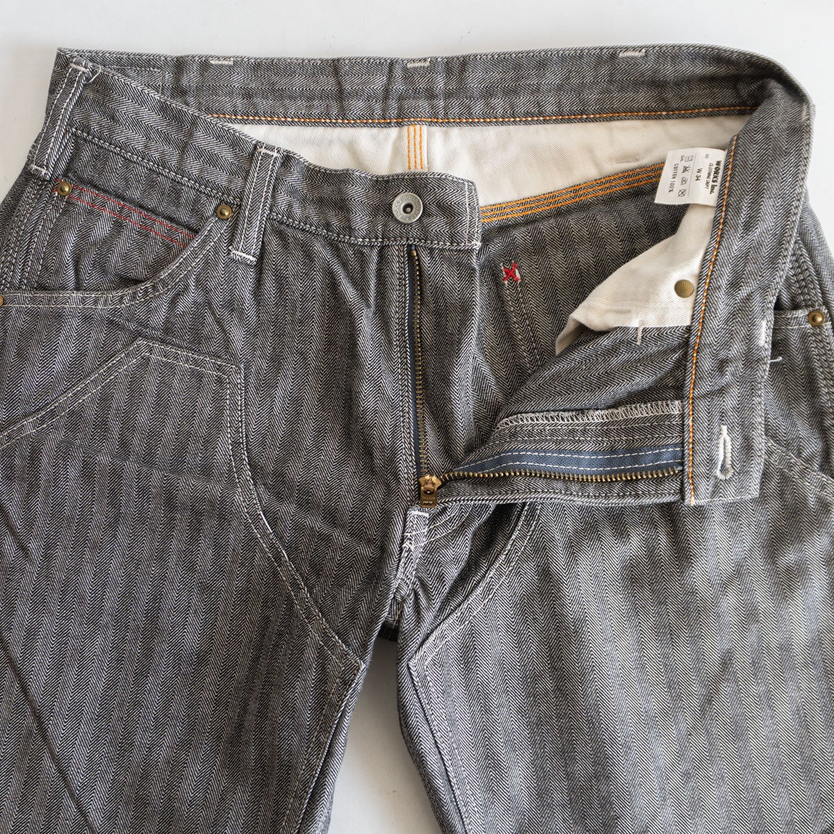 IRON HEART 10.5oz Herringbone Double Knee Logger Size 34