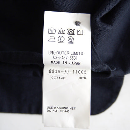 Nigel Cabourn OPEN COLLAR SHIRT COTTON TWILL Blue Size 48