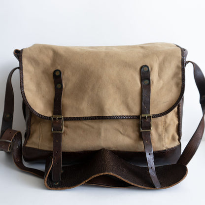 RRL Canvas Leather Shoulder Bag Made in Italy Size ONE SIZE