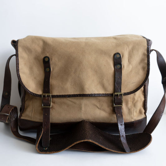 RRL Canvas Leather Shoulder Bag Made in Italy Size ONE SIZE