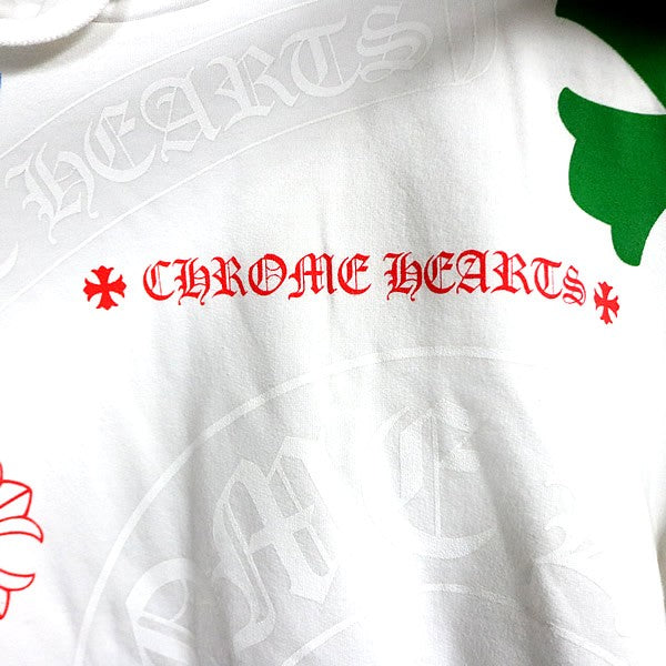 CHROME HEARTS Stencil Print Pullover Hoodie White Size M