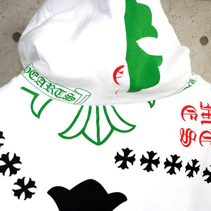 CHROME HEARTS Stencil Print Pullover Hoodie White Size M