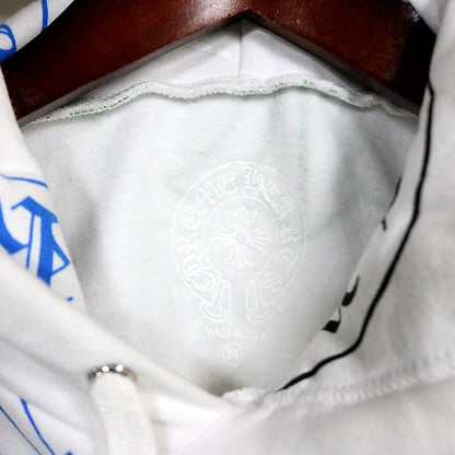CHROME HEARTS Stencil Print Pullover Hoodie White Size M