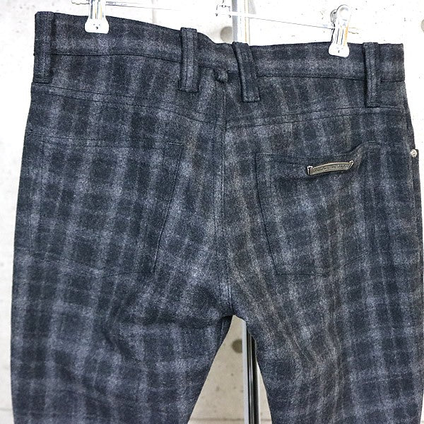 CHROME HEARTS Cross Button 5-Pocket Wool Check Pants Size 32
