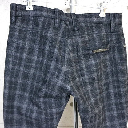 CHROME HEARTS Cross Button 5-Pocket Wool Check Pants Size 32