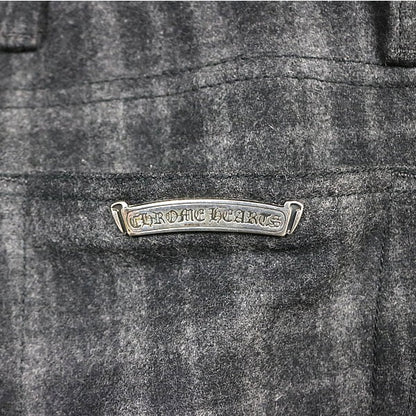 CHROME HEARTS Cross Button 5-Pocket Wool Check Pants Size 32