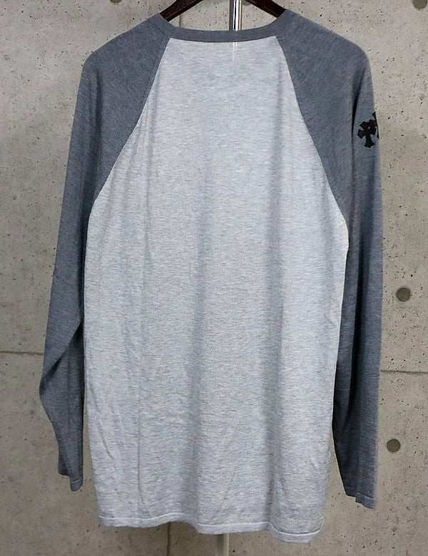 CHROME HEARTS Y NOT Triple Cross Patch Tee Gray Size XL
