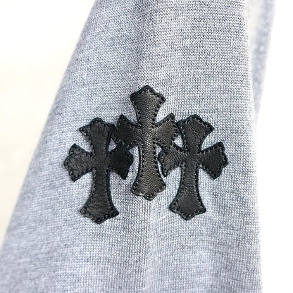 CHROME HEARTS Y NOT Triple Cross Patch Tee Gray Size XL