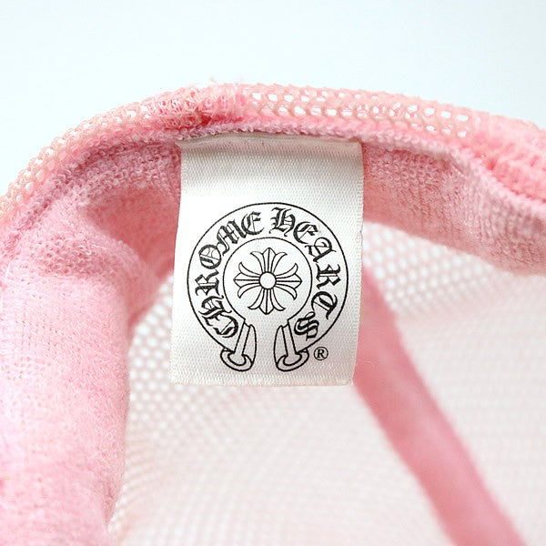 CHROME HEARTS Pink Vintage Leather Trucker Hat SV925 Accents