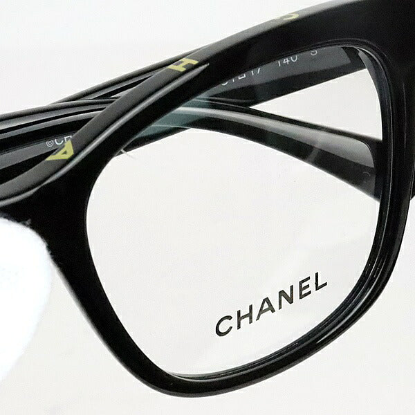 CHANEL Coco Mark Logo Plastic Glasses Black Yellow Size 51