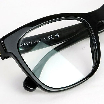 CHANEL Coco Mark Logo Plastic Glasses Black Yellow Size 51