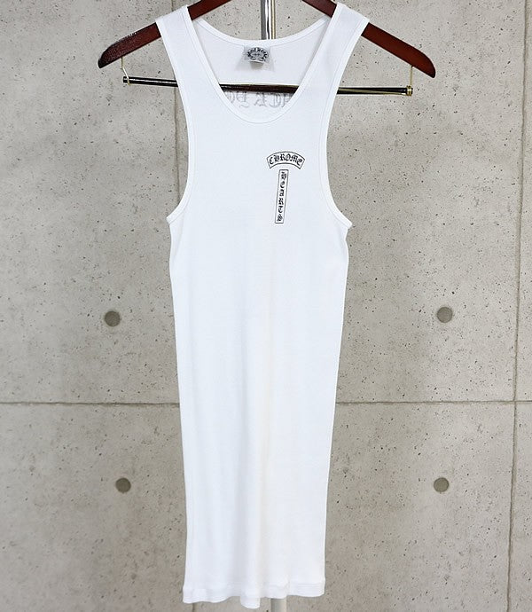 CHROME HEARTS Vintage "FUCK YOU" T-Bar Tank Top White Size M
