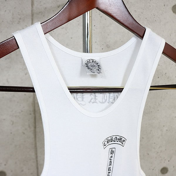 CHROME HEARTS Vintage "FUCK YOU" T-Bar Tank Top White Size M
