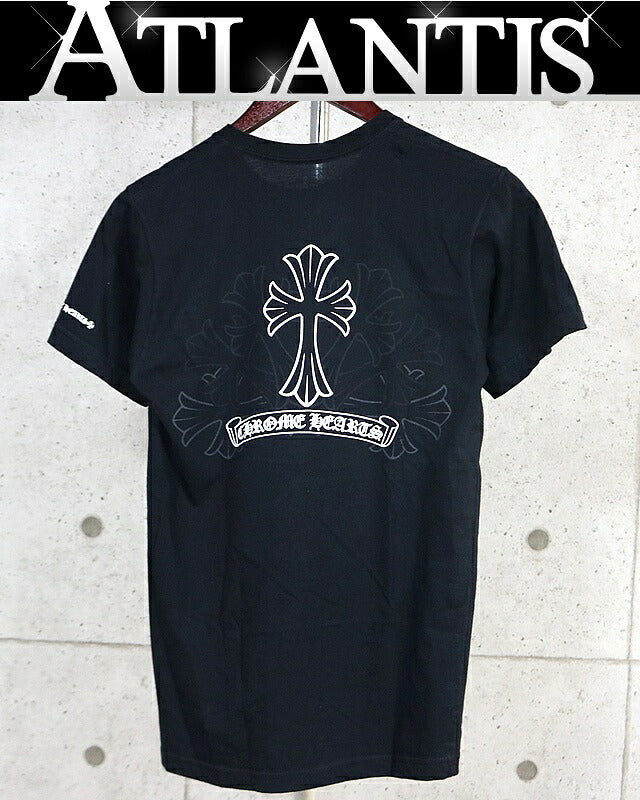 CHROME HEARTS CH Cross Scroll Label T-Shirt Black Size S