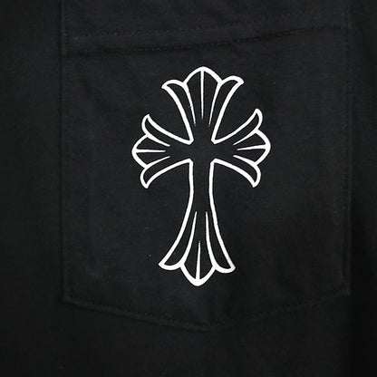 CHROME HEARTS CH Cross Scroll Label T-Shirt Black Size S