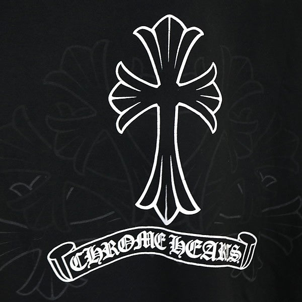 CHROME HEARTS CH Cross Scroll Label T-Shirt Black Size S
