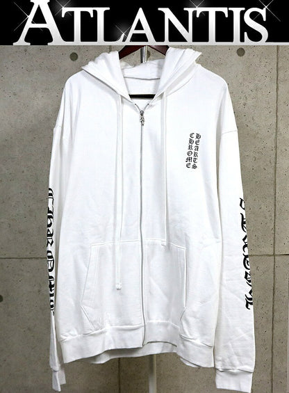 CHROME HEARTS White All English Zip Hoodie Size XXL