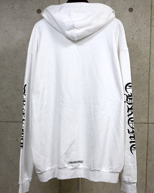 CHROME HEARTS White All English Zip Hoodie Size XXL