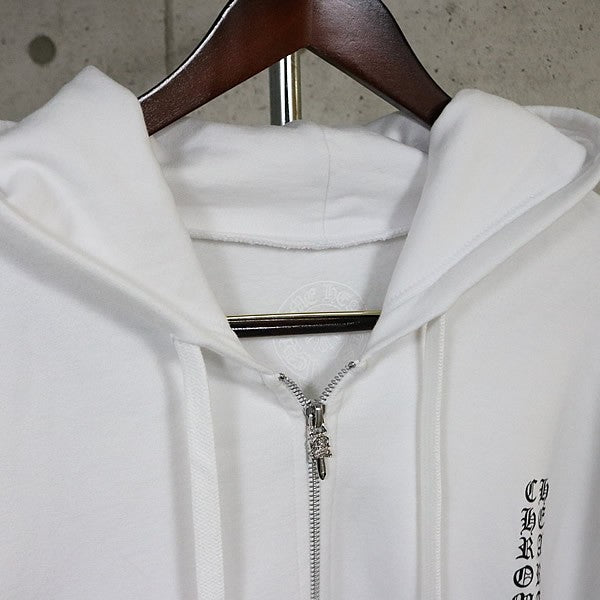 CHROME HEARTS White All English Zip Hoodie Size XXL