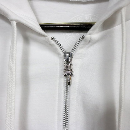 CHROME HEARTS White All English Zip Hoodie Size XXL