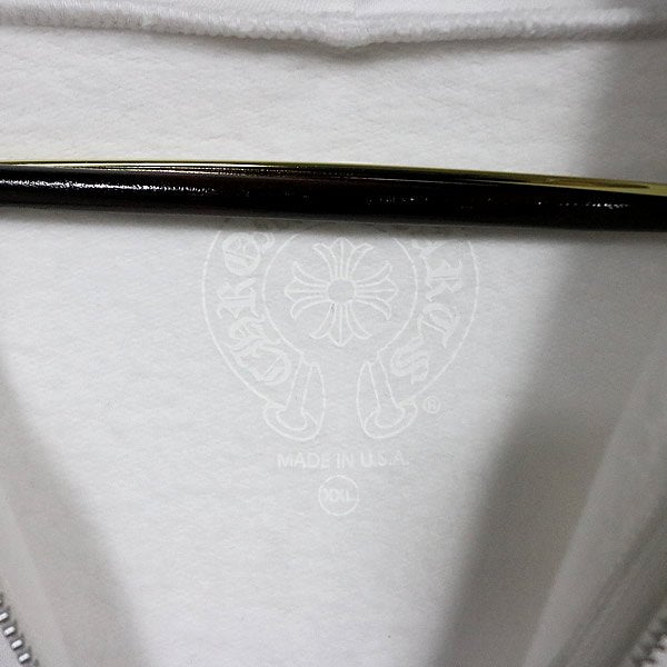 CHROME HEARTS White All English Zip Hoodie Size XXL