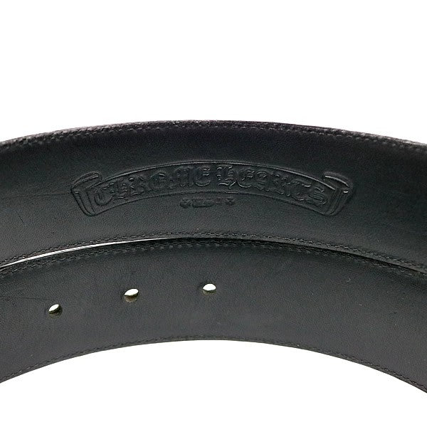 CHROME HEARTS Cemetery Cross Patch Leather Belt Size 32