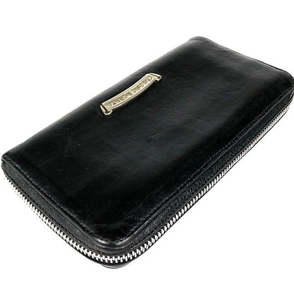 CHROME HEARTS REC F ZIP #2 Zero Pyramid Studs Wallet Black