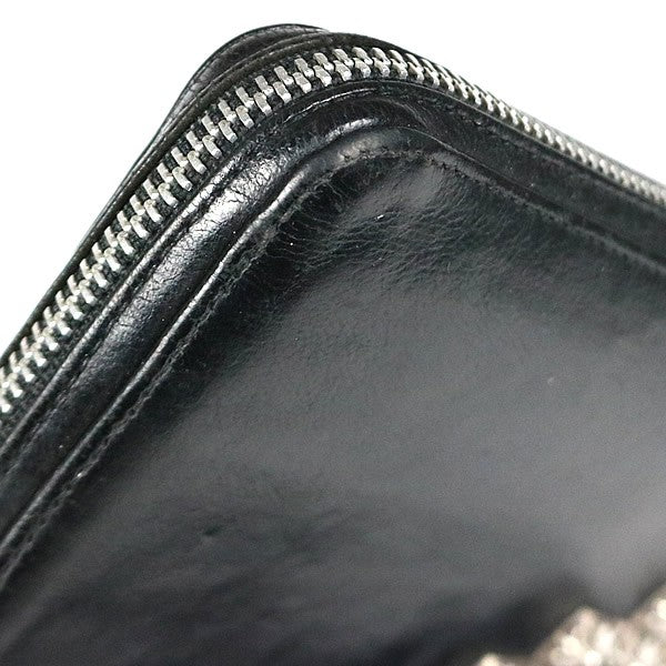CHROME HEARTS REC F ZIP #2 Zero Pyramid Studs Wallet Black