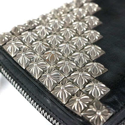 CHROME HEARTS REC F ZIP #2 Zero Pyramid Studs Wallet Black