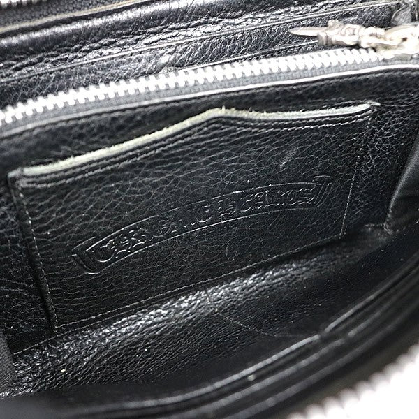 CHROME HEARTS REC F ZIP #2 Zero Pyramid Studs Wallet Black